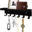 Soporte llaves pared con bandeja 6 ganchos negro