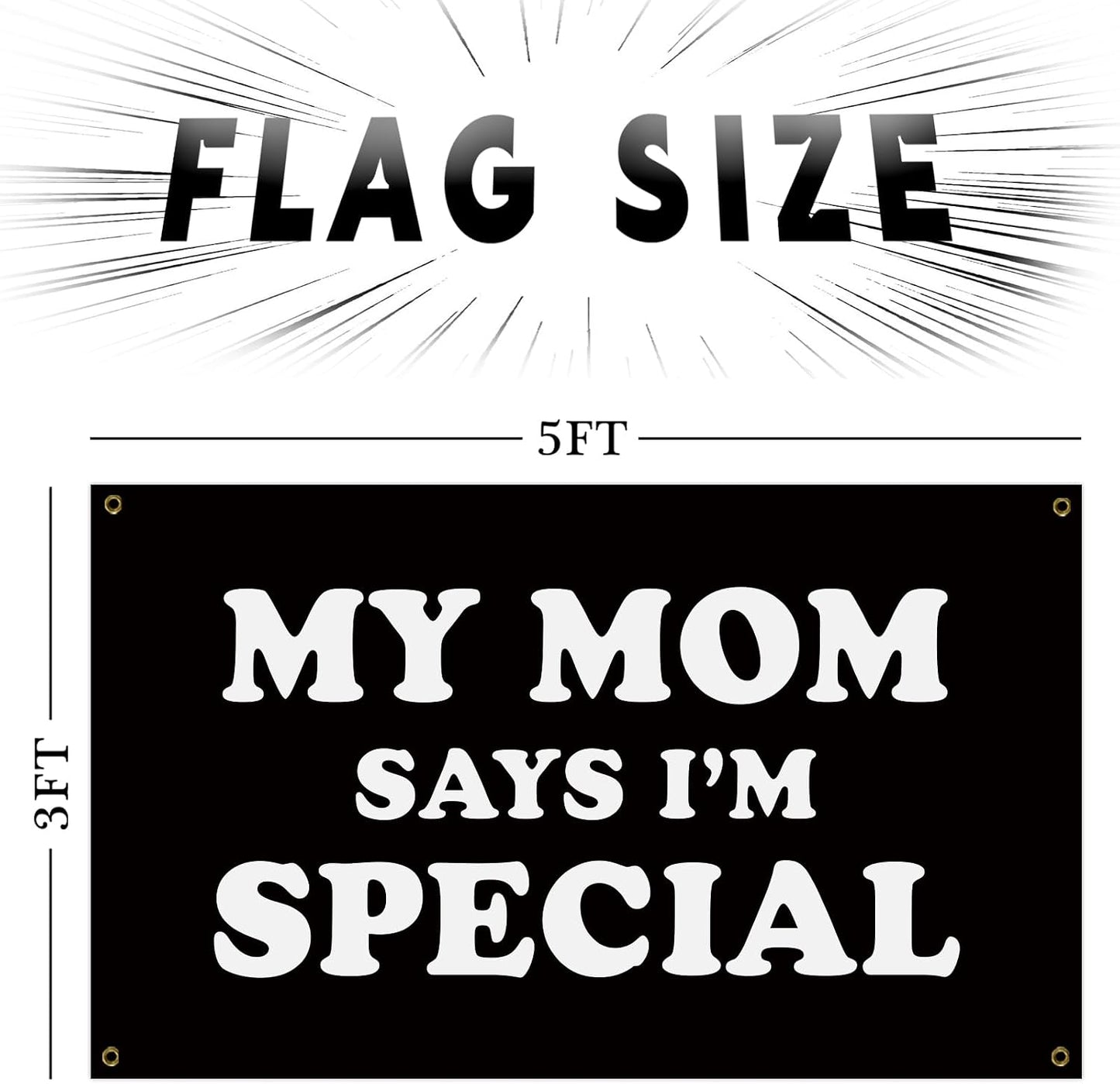 Bandera 3x5ft My Mom Says I'm Special para cuevas y hogar