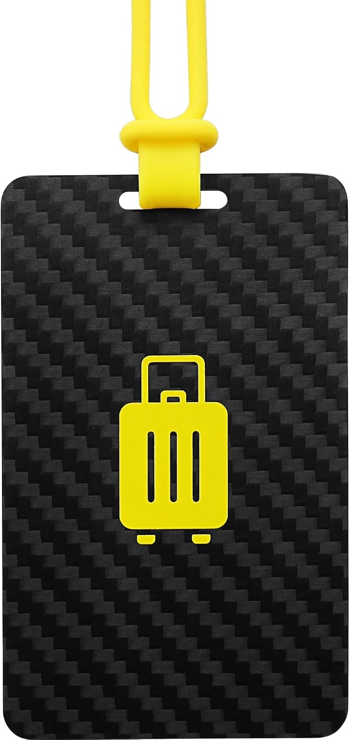 Etiqueta equipaje fibra carbono impermeable reutiliz.