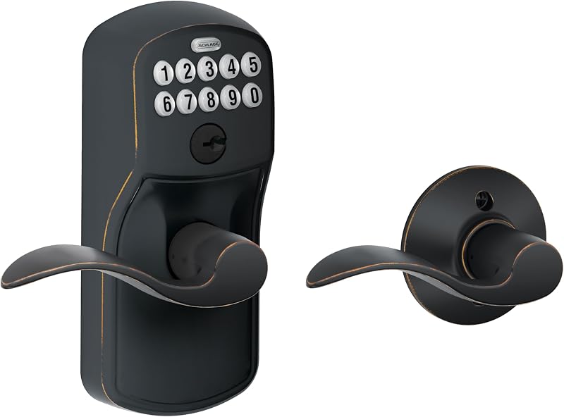 Entrada teclado Schlage FE575 bronce bloqueo automático
