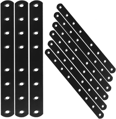 12 Platos Reparación Metal Negro 10" para Muebles