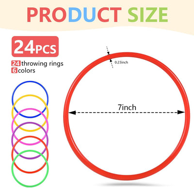 Set 24 anillos plástico 7pulg para niños aire libre