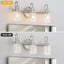 Lámpara tocador 3 luces níquel cepillado vidrio transparente