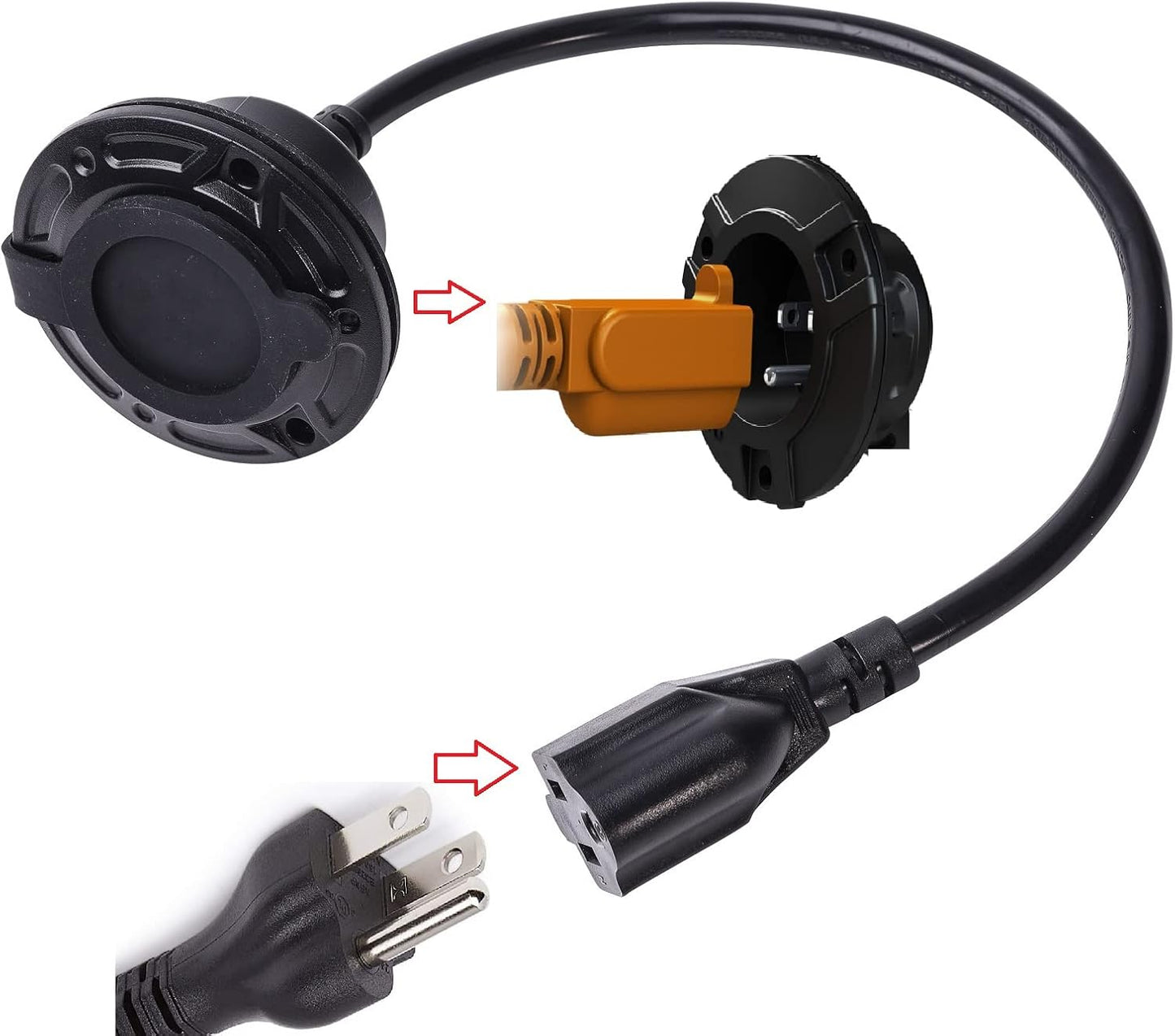 Enchufe entrada alimentación RV 15A 125V caja impermeable