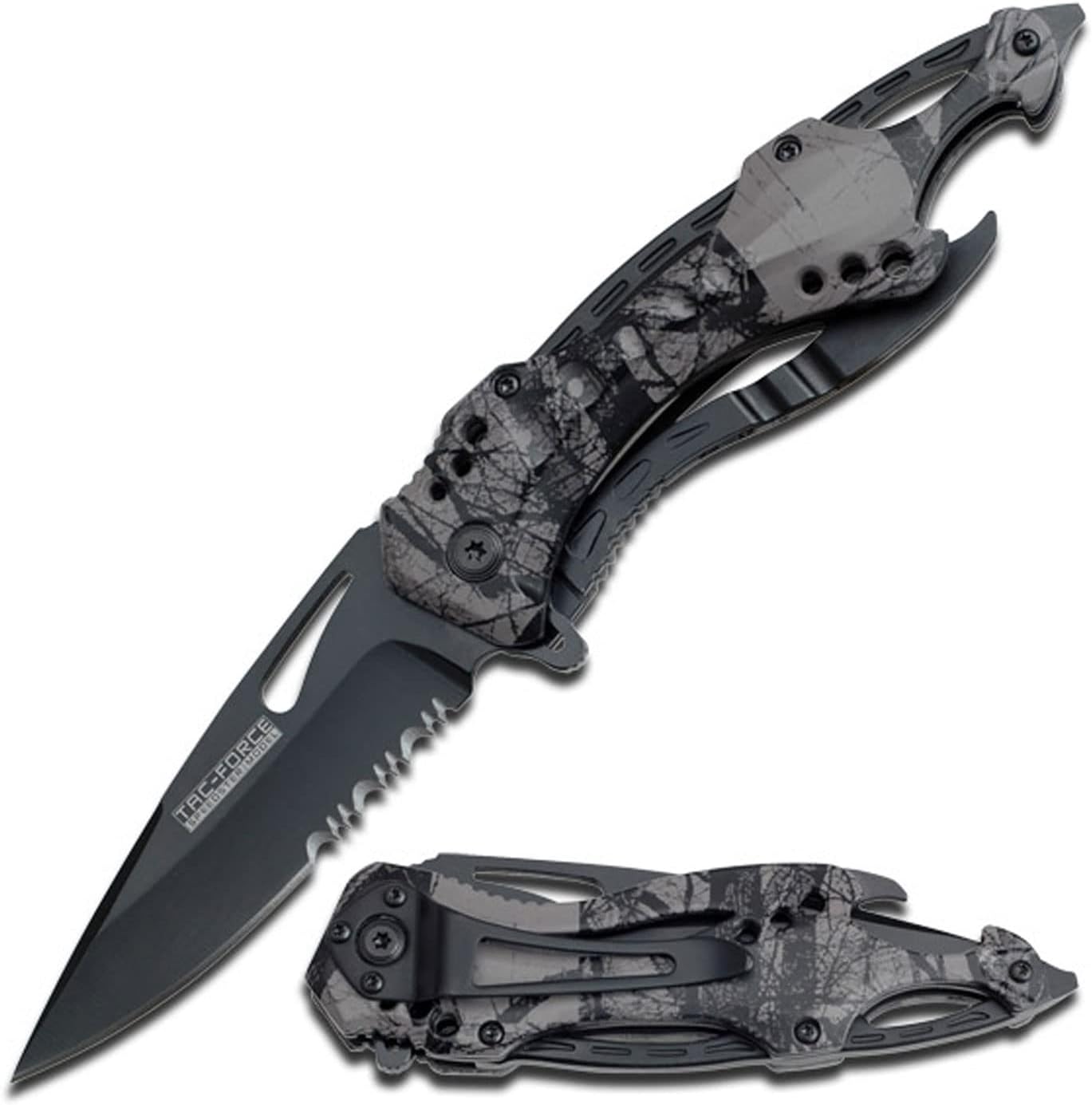Cuchillo táctico plegable TF-705 hoja semidiente 4.5pulg