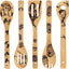 Set 5 Cucharas Bambú Natural Quemadas Regalo Cocina