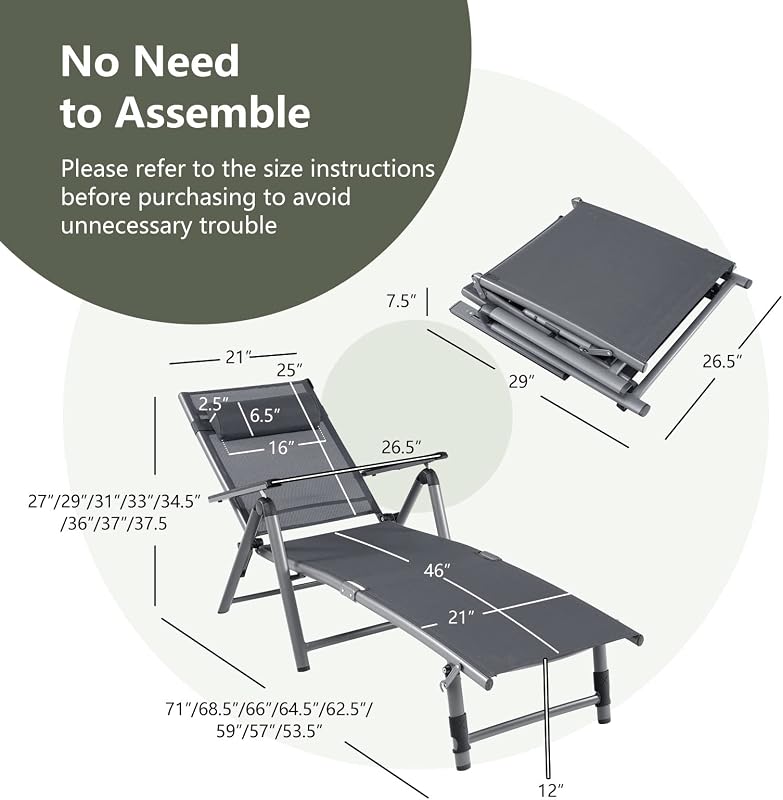 Tumbona aluminio plegable patio 8 respaldos tela secado