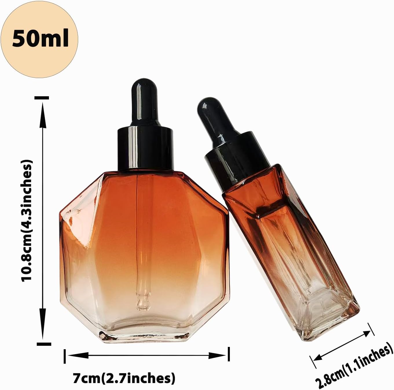 Frascos cuentagotas vidrio ambar 1.7oz 6 botellas con gotero