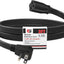 Cable extensión 3ft 3 clavijas con tierra para electrodomésticos