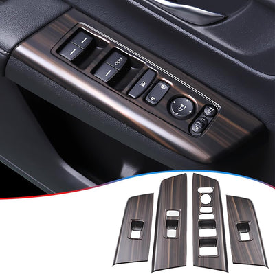 4 Pzas Cubierta Panel Interruptor Ventana Honda CRV Madera
