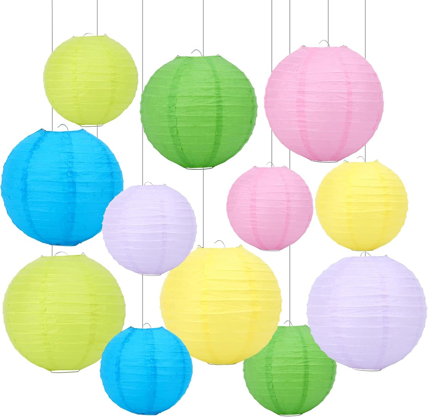 12 Faroles Chinos Colgantes Decoración Fiesta Pastel