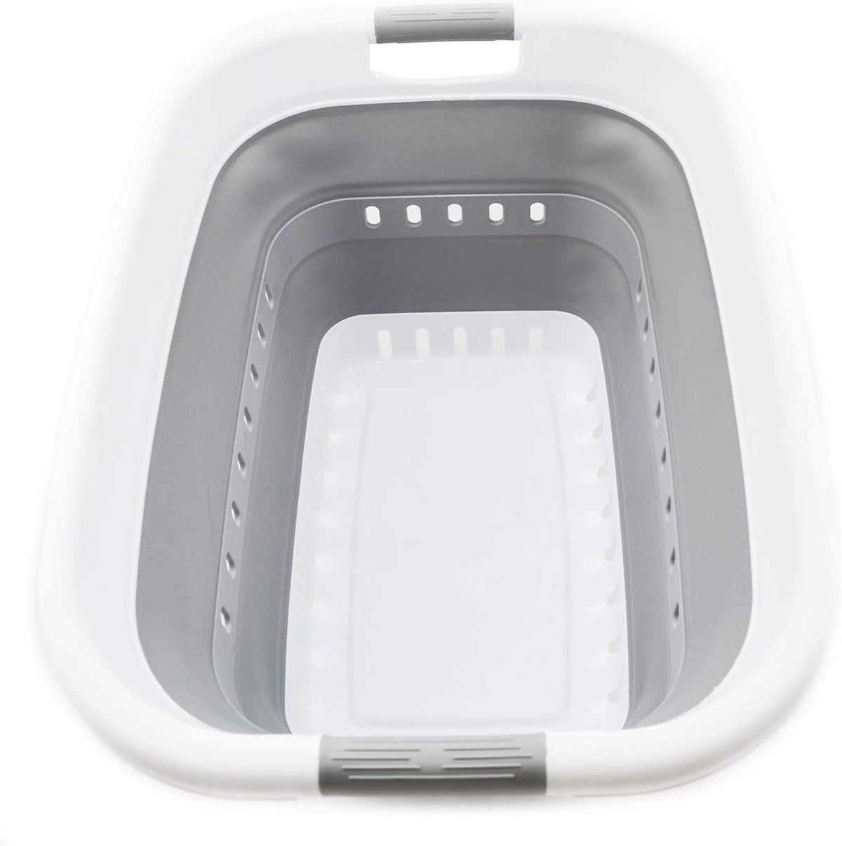 Cesta plegable plástico para ropa sucia 37L 1, blanco/gris