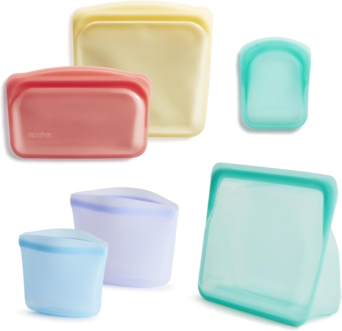 Bolsas silicona reutiliz. para alimentos 6 pzas multicolor