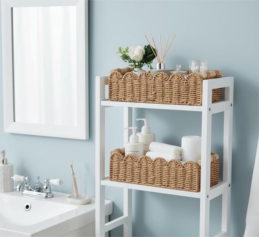 Cesta decorativa ondulada para baño y sala 2 pzas mismo