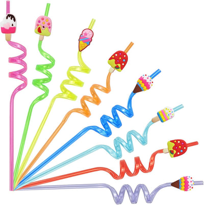 24 Pzas Popotes Helado Reutilizables Regalo Fiesta