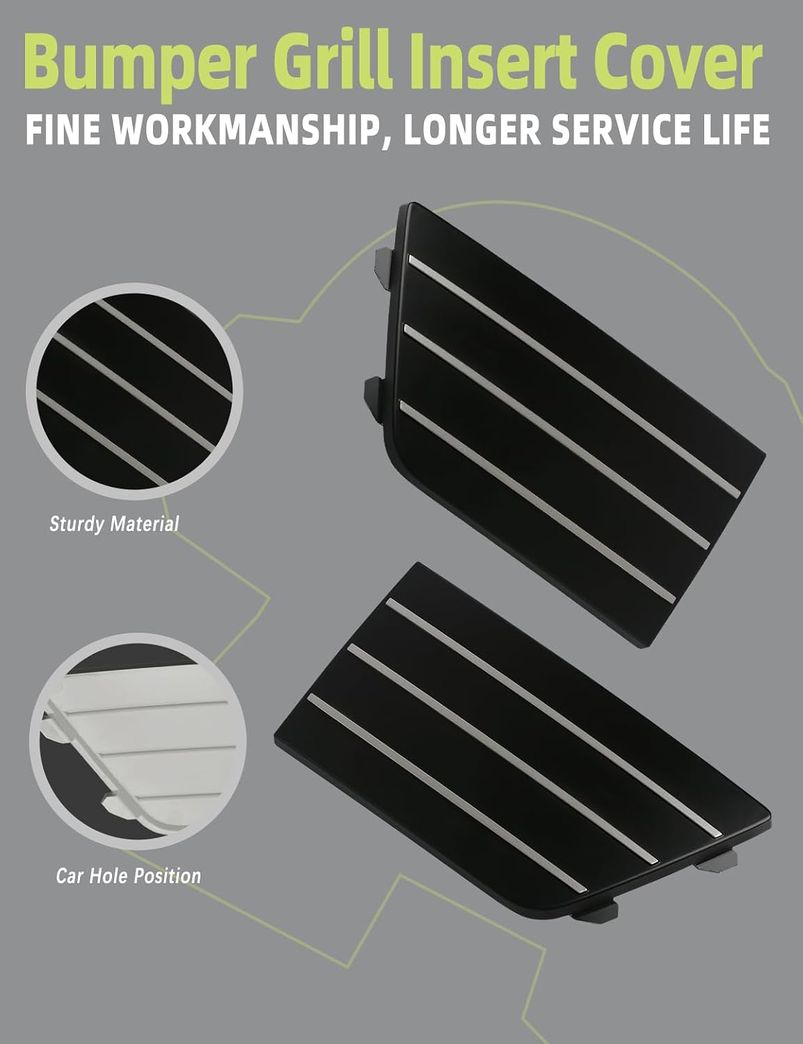 Cubierta rejilla parachoques Lincoln MKS 09-12 1 par negro