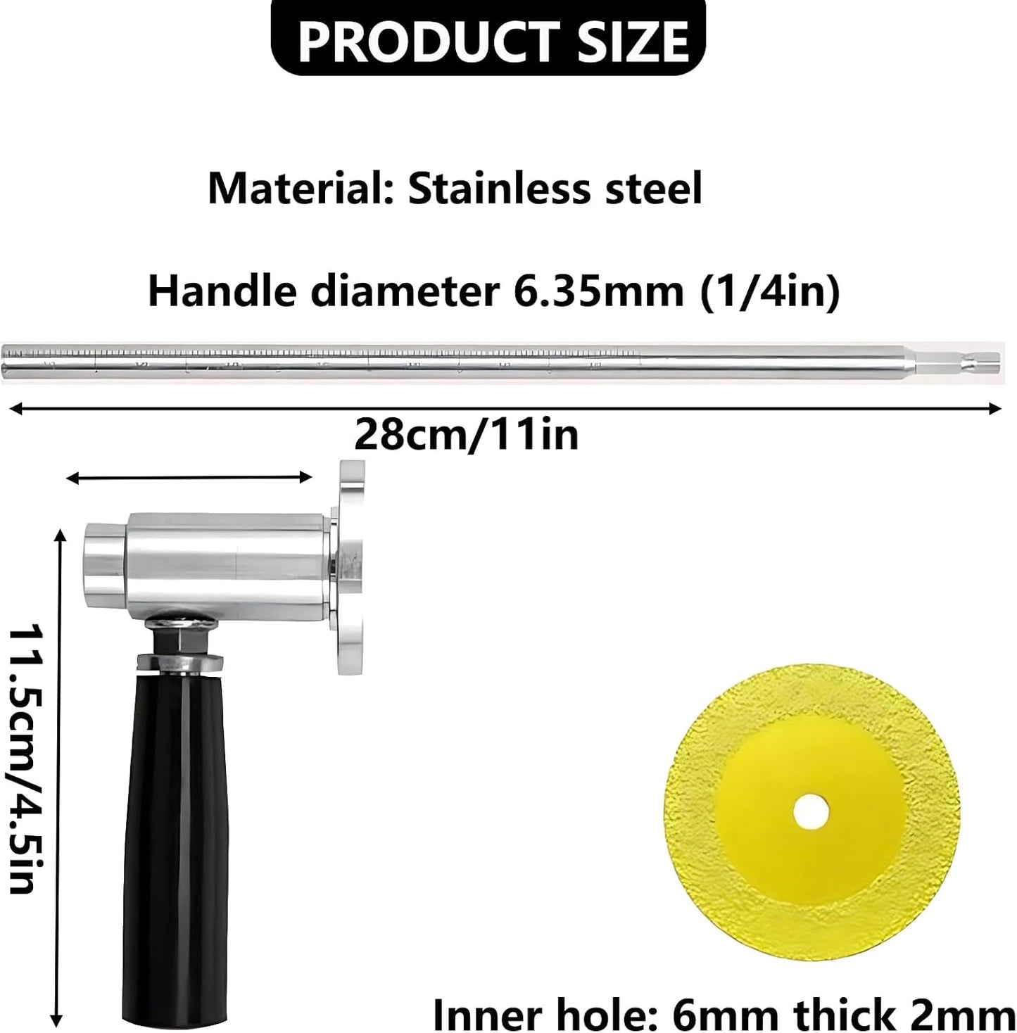 Cortador tubo PVC rueda diamante mango 1-1/2 a 8 pulg