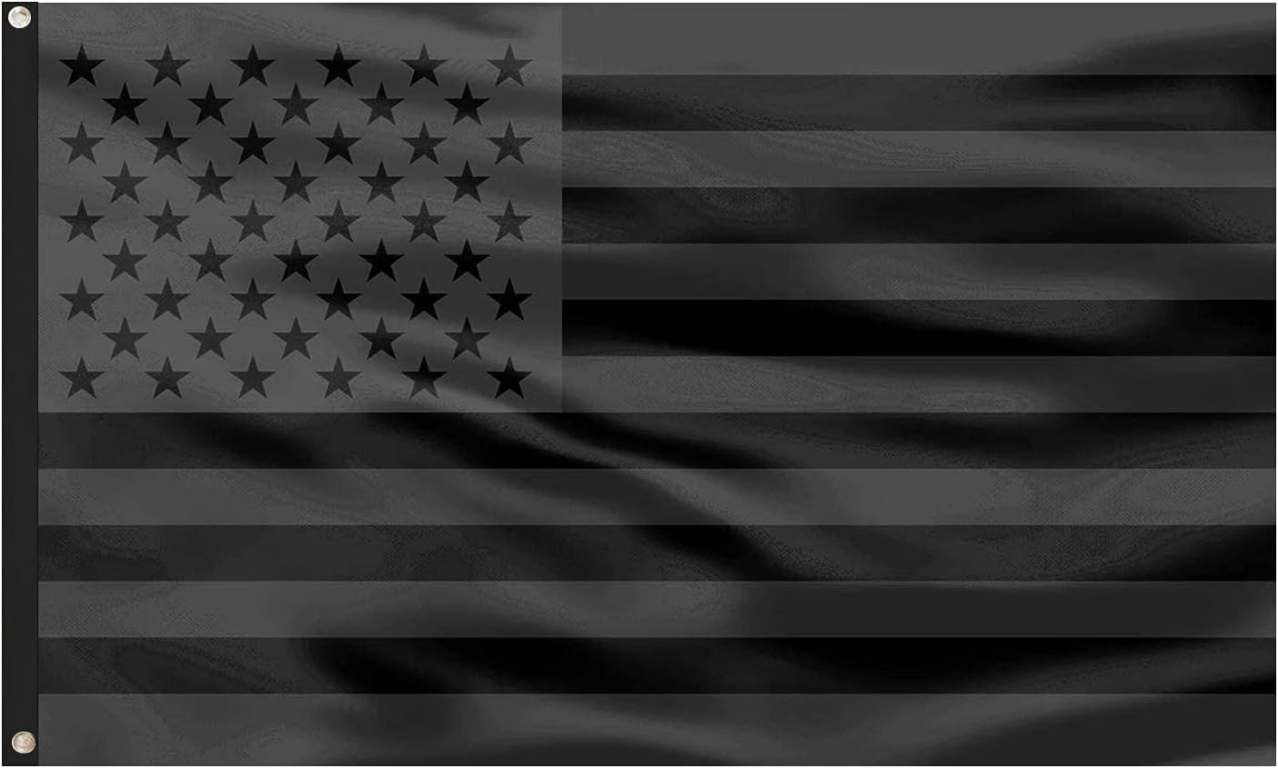 Bandera EE.UU. negra 3x5ft poliéster ojales latón para exteriores