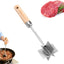 Picador carne acero inox cabezal resistente mango madera 10.6pulg