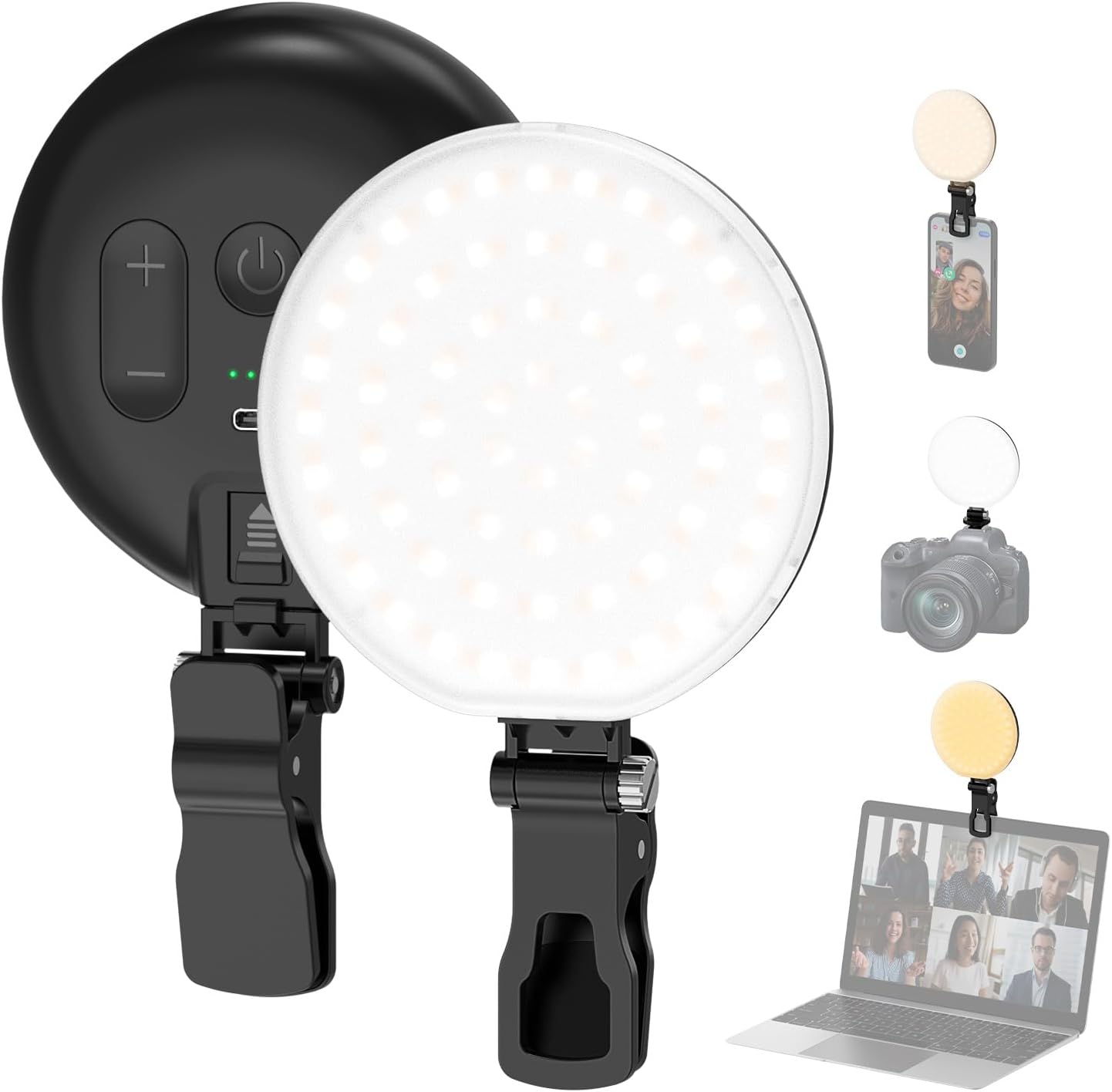 Luz video LED CRI 97 con clip recargable 2500mAh