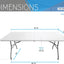 Mesa plegable granito blanco 6ft asa transporte camping