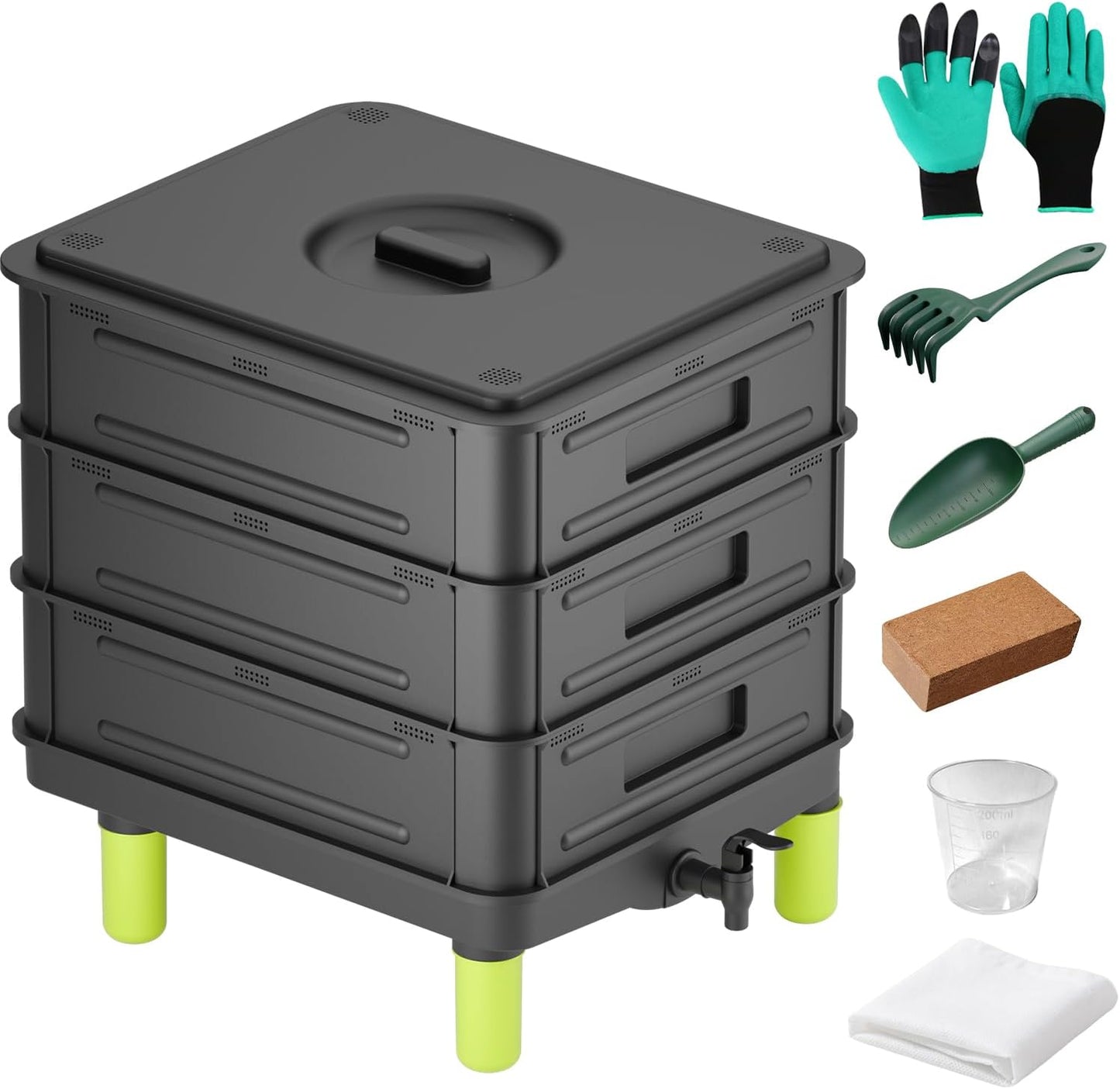 Compostador de gusanos 50L para interior y exterior