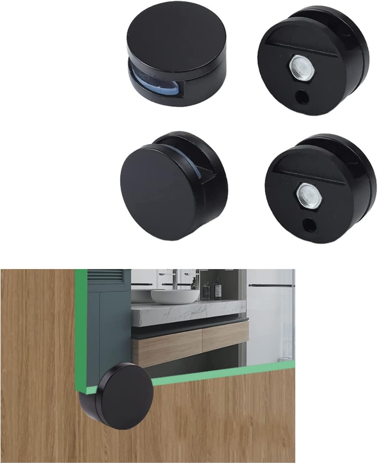 Clips espejo 4 pzas color negro