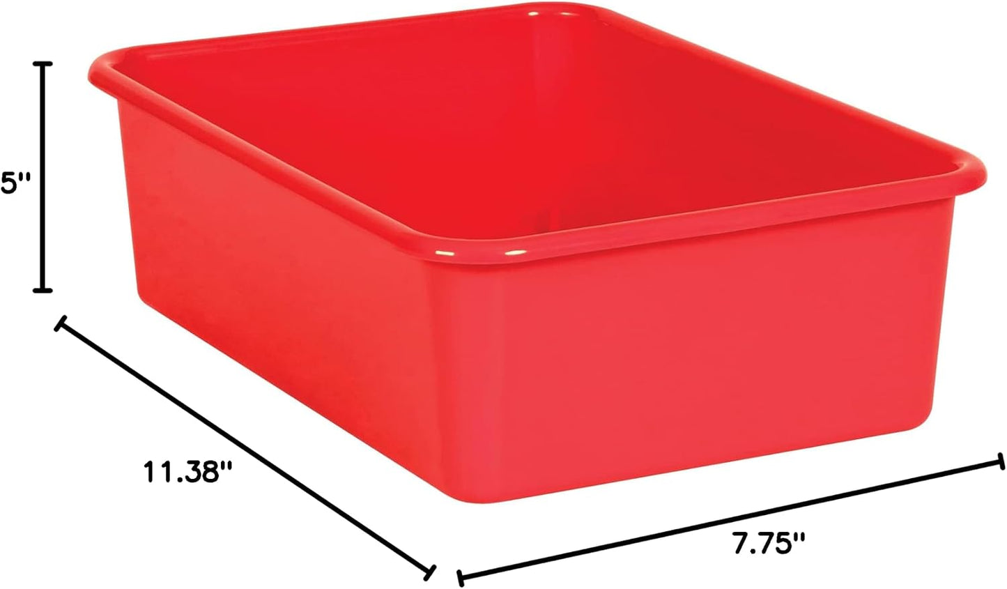 Cubo almacenamiento plástico grande rojo