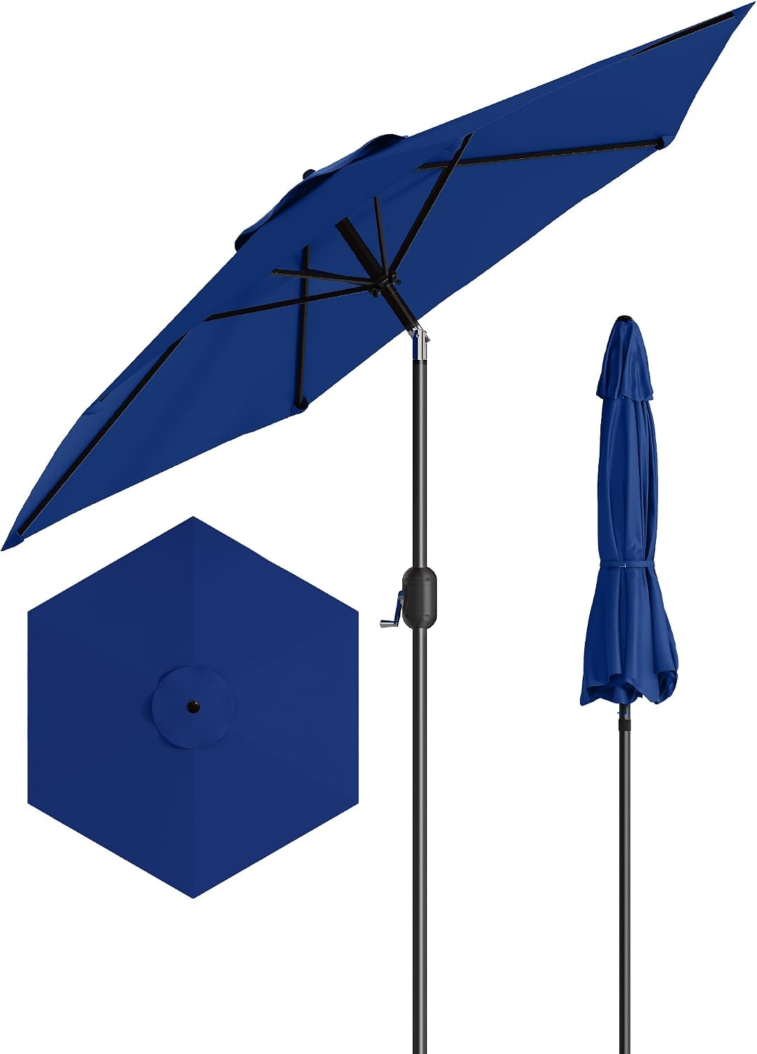 Sombrilla patio al aire libre 7.5ft color azul marino