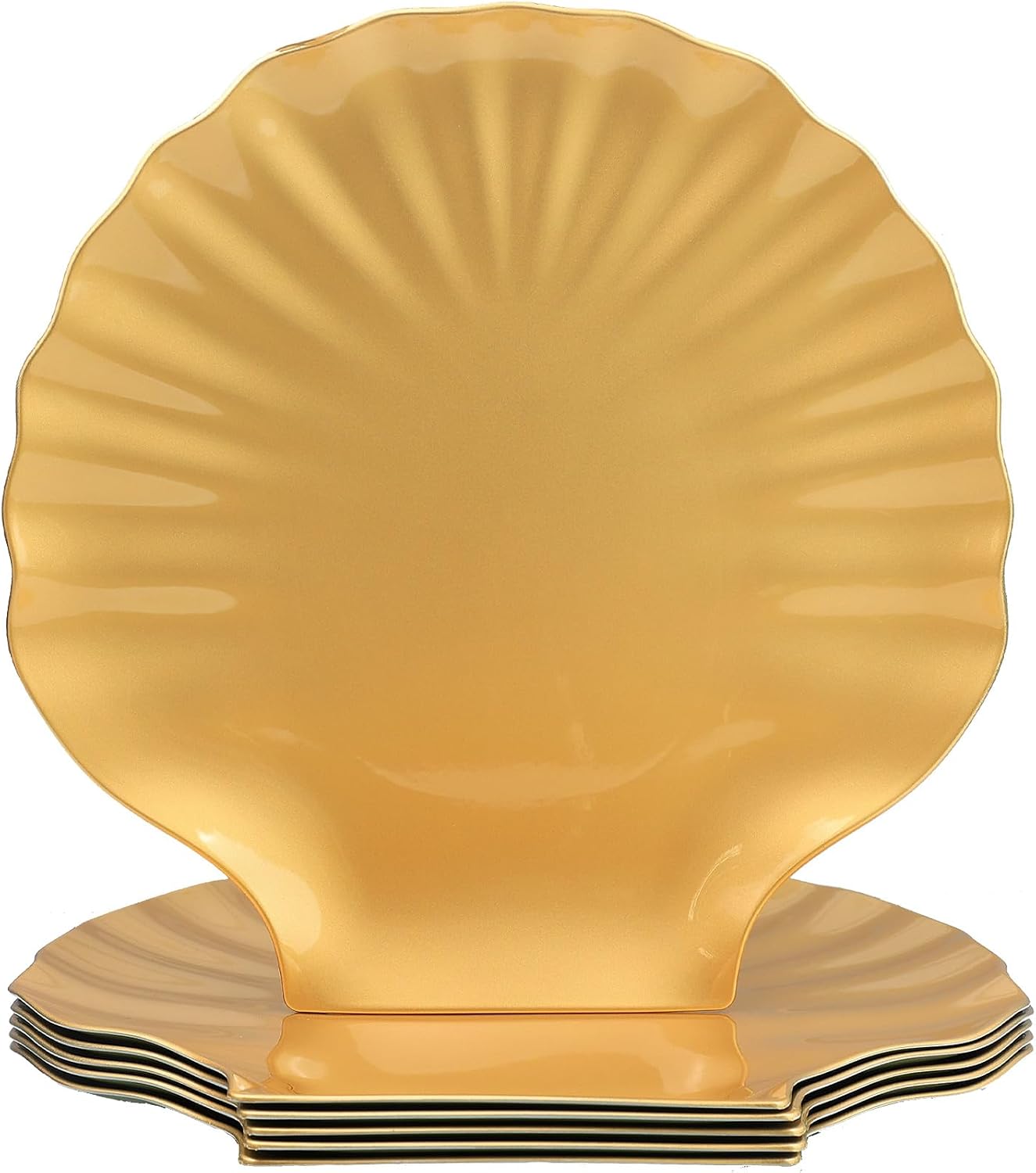 Set 6 cargadores mesa plástico dorado 13pulg para eventos