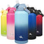 Botella agua acero inox al vacío 32oz con popote color cielo