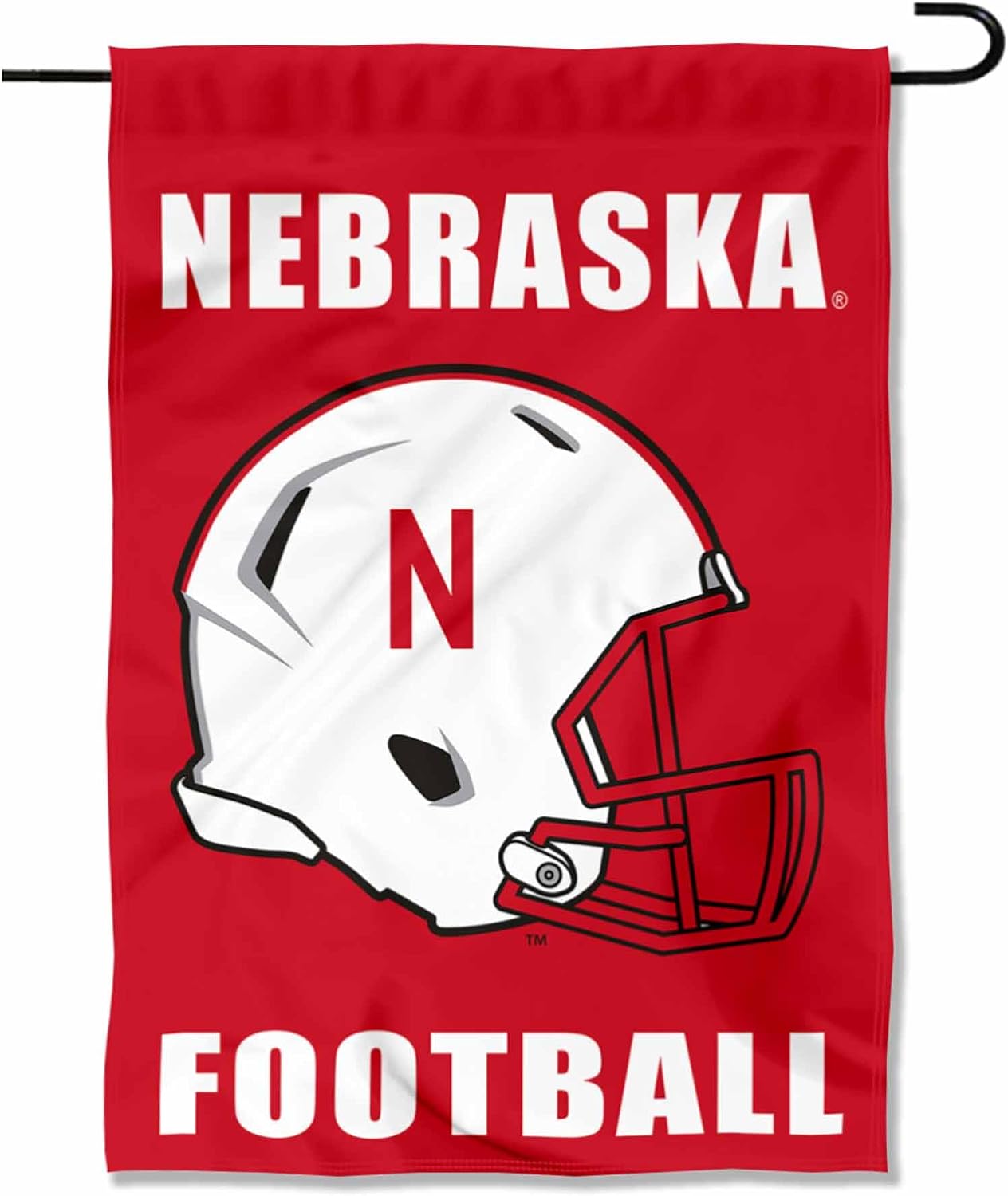 Bandera jardín casco fútbol Nebraska Huskers
