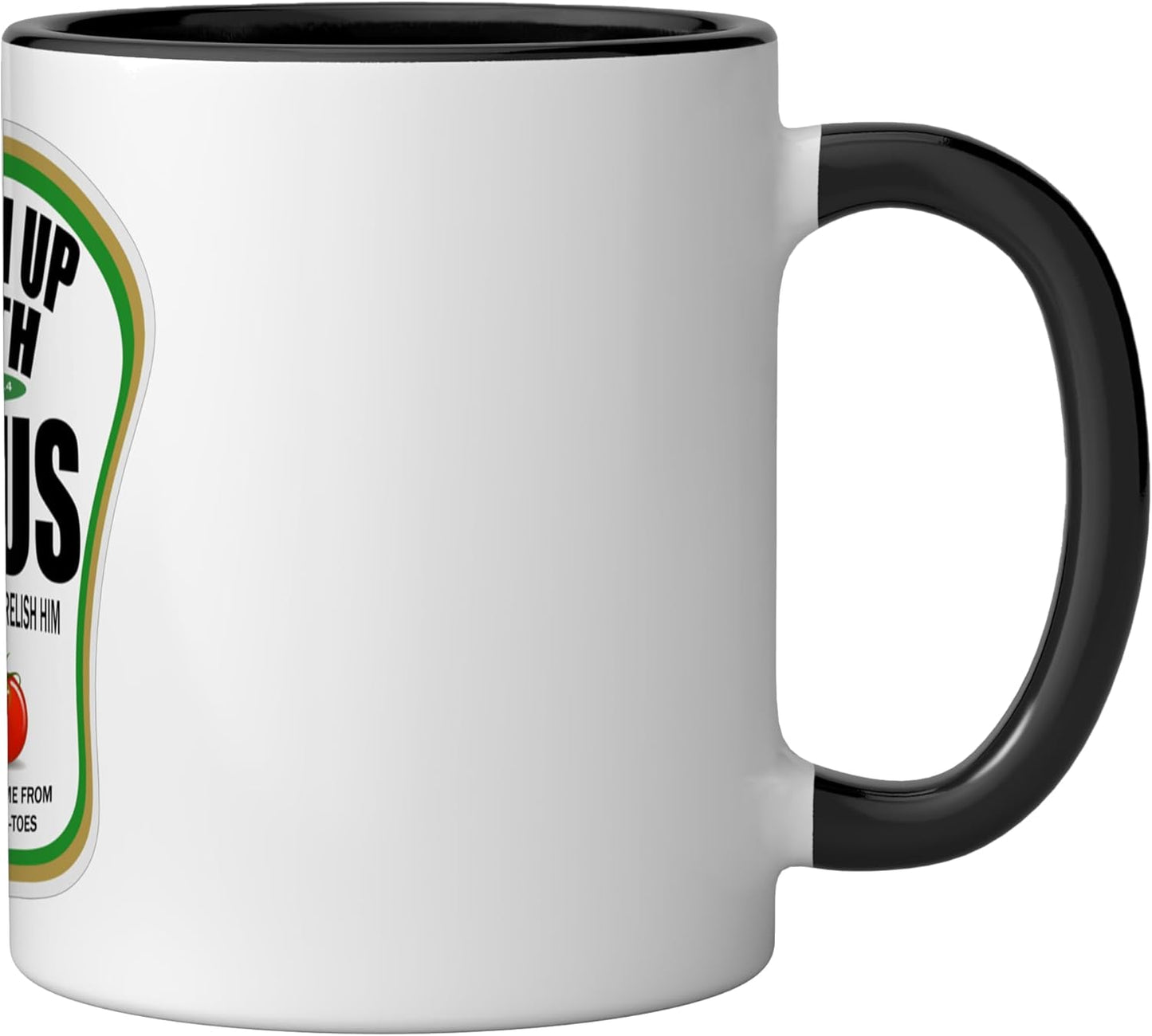 Taza Cerámica Ketchup con Diseño Negro/Blanco