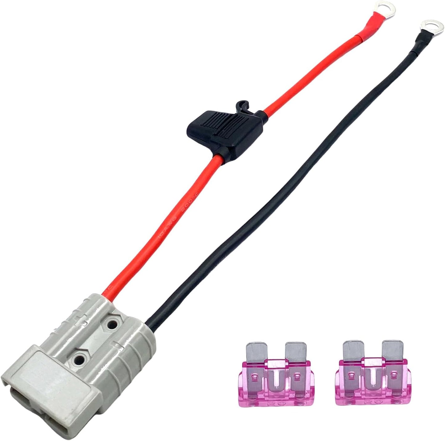 Cable batería 1.15pies 10AWG 600V 50A conector rápido