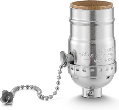 Enchufe lámpara cadena tracción base e26 con interruptor