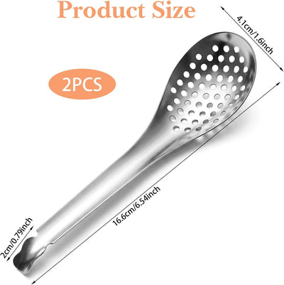 2 Cucharas Caviar Acero Inox para Separar Huevos