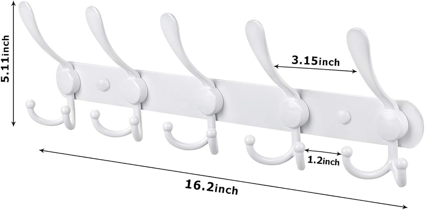 Perchero pared 2 pack 15 ganchos acero inox para abrigo