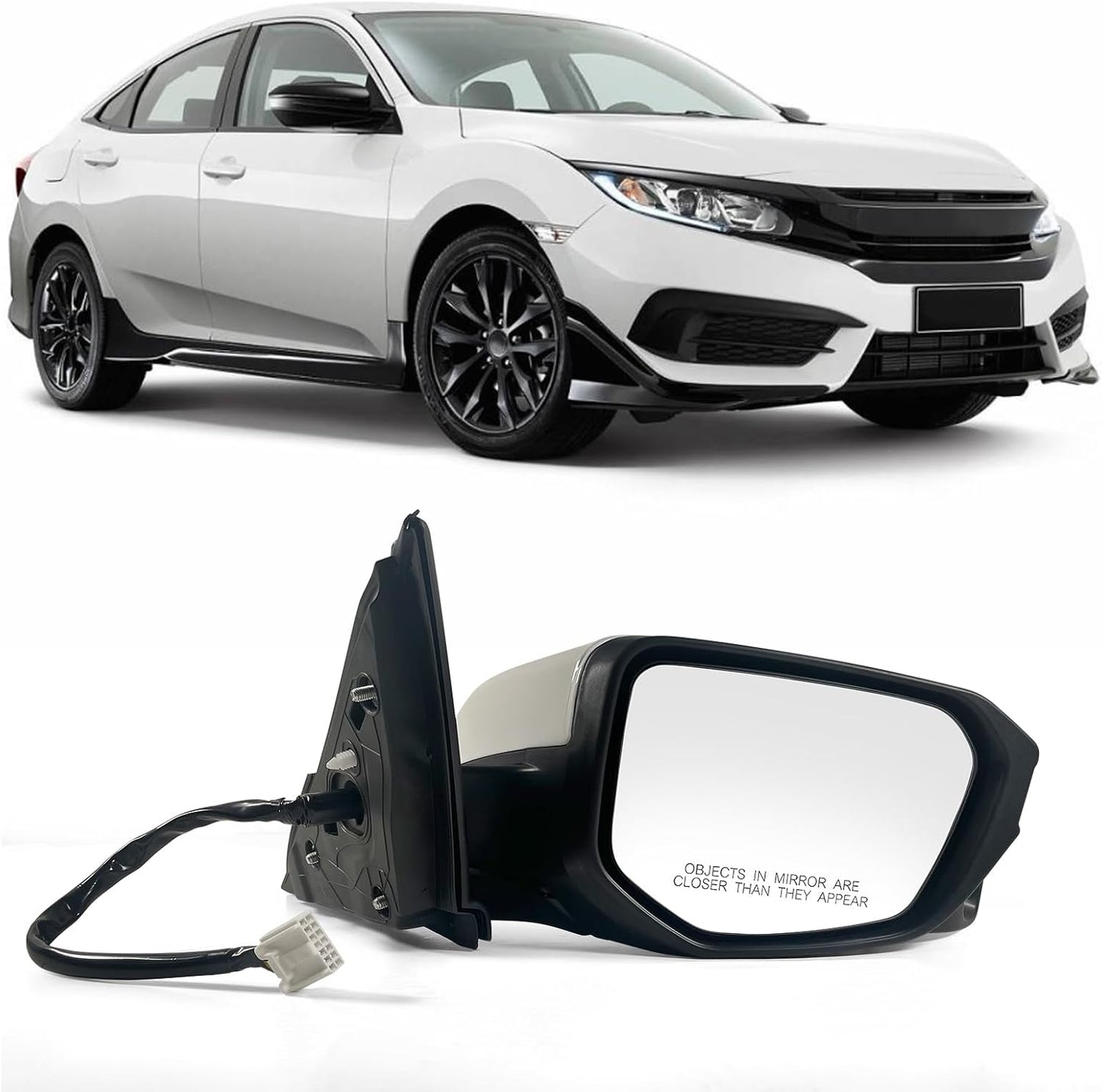Espejo puerta pasajero Honda Civic 16-21 con calefacción