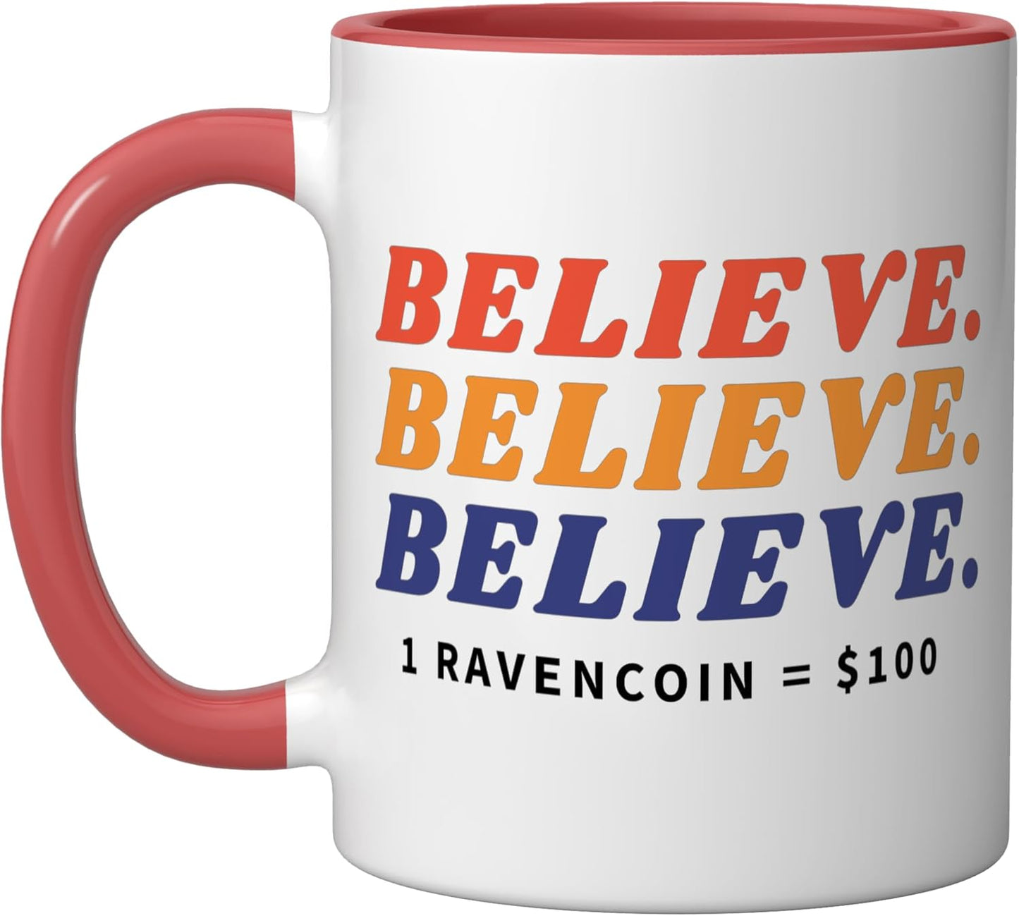 Taza Cerámica Ravencoin Éxito Rojo/Blanco