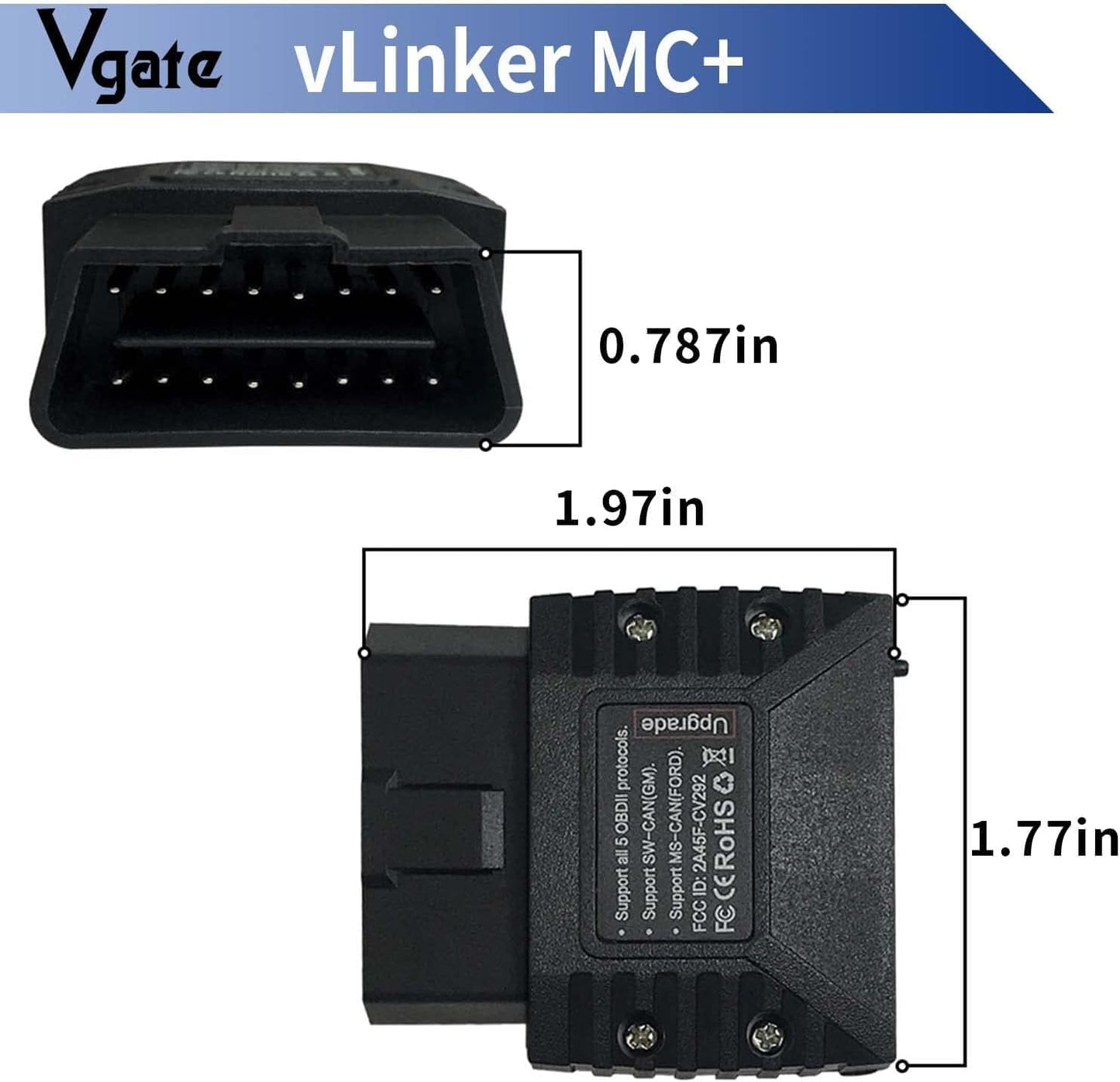 Escáner OBD2 vLinker BT3.0 BLE4.0 para Android iOS Windows
