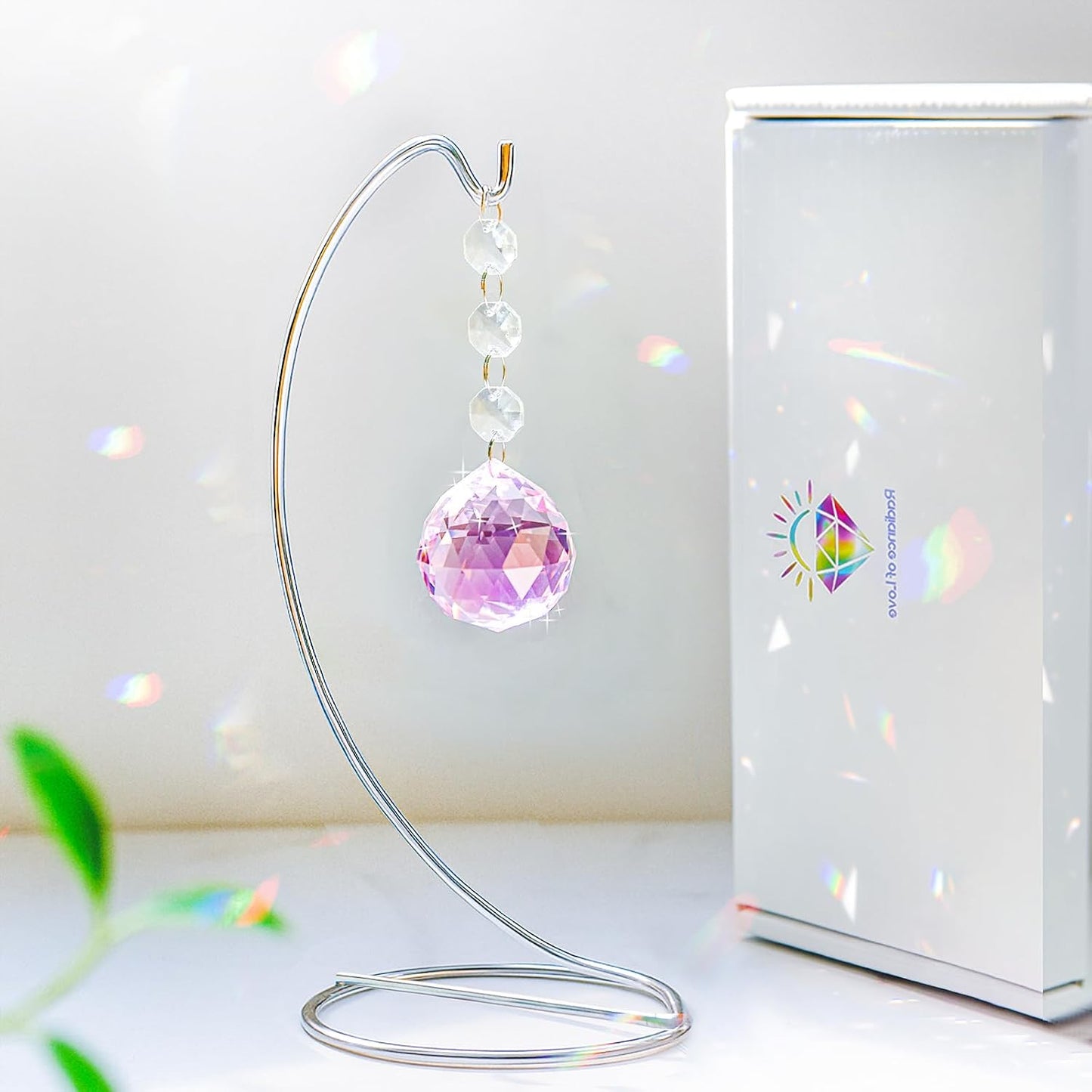 Atrapasoles cristal 1.575" soporte plateado