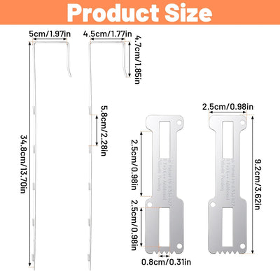 2 Ganchos Ajustables Metal Negro Forro Protector Soporte Puerta
