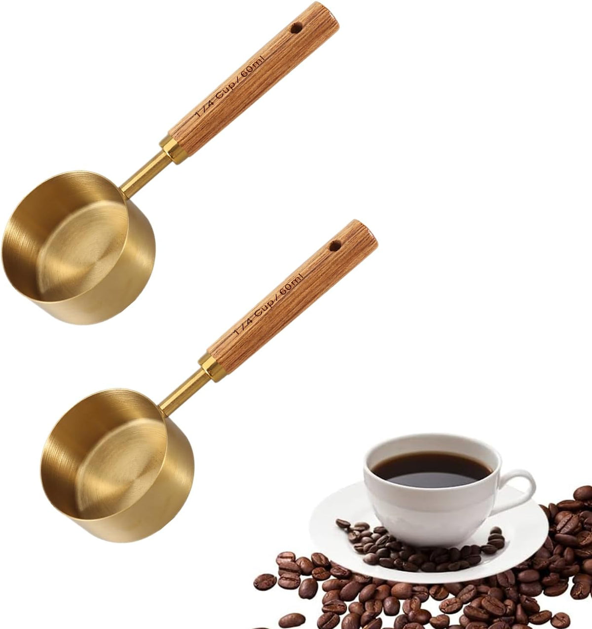2 Pzas Cucharas Acero Inox Mango Madera 2oz