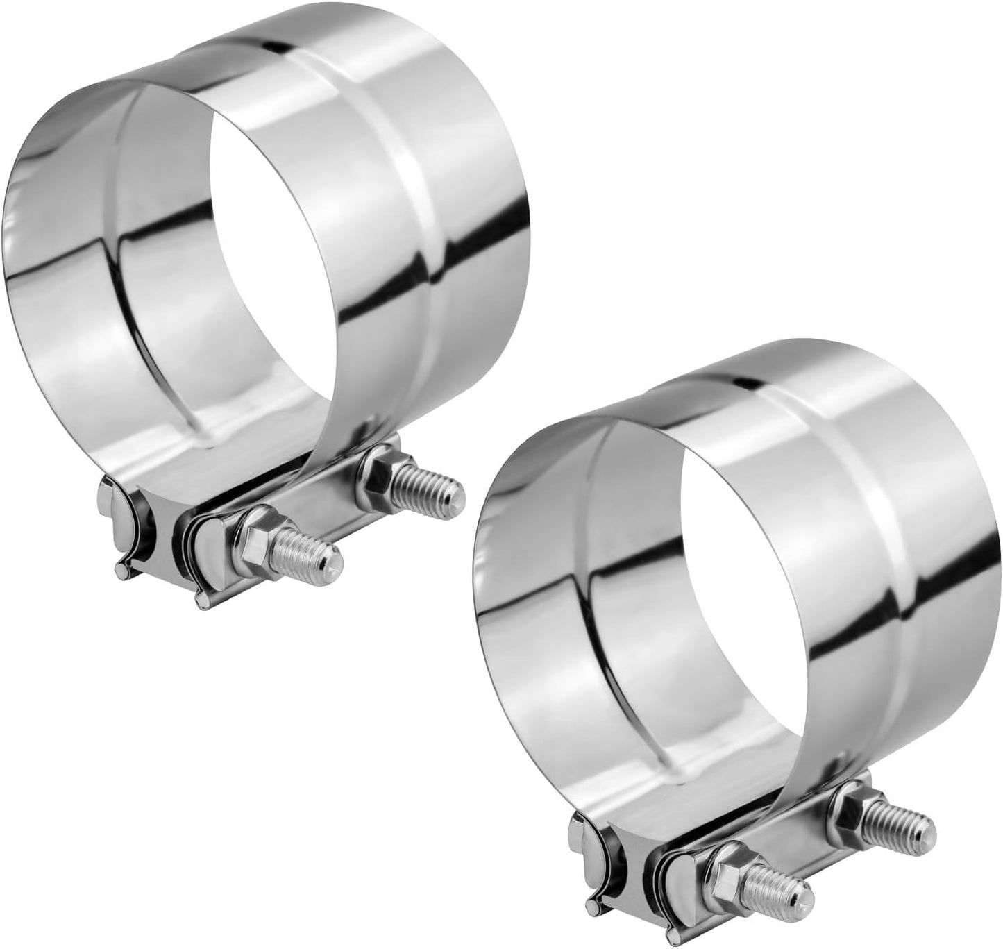 2 Abrazaderas acero inox 3.0" para silenciadores