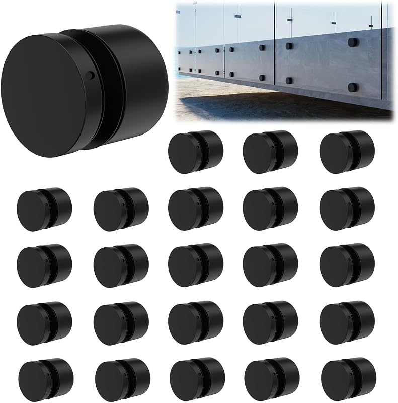 24 Barandillas Vidrio Sólido 2pulg Negro Mate