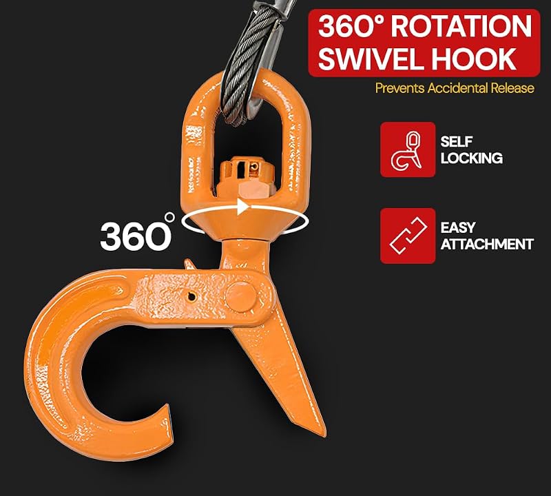 Cable cabrestante acero 3/8" x100ft con gancho 14400lb