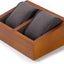 Soporte doble madera reloj vitrina con almohada gris