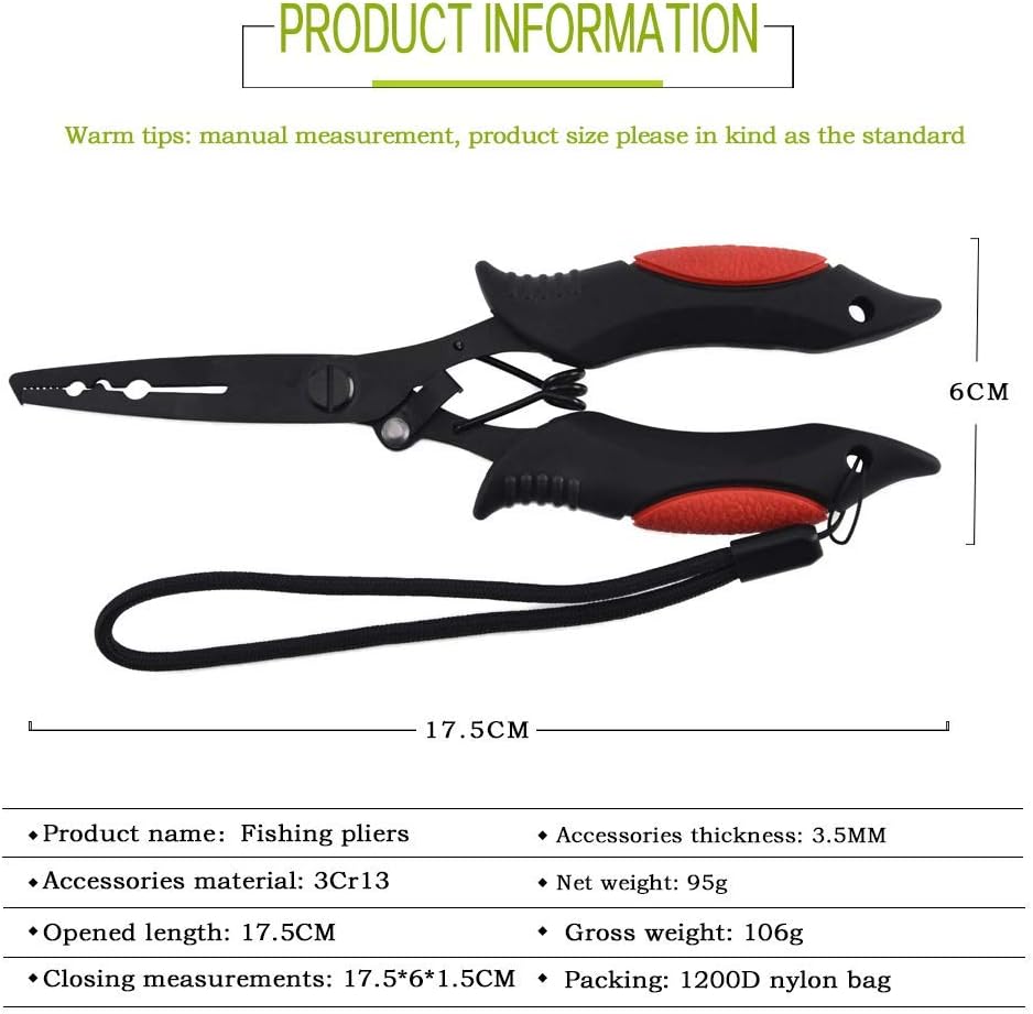 Alicates pesca acero inox con funda cuerda