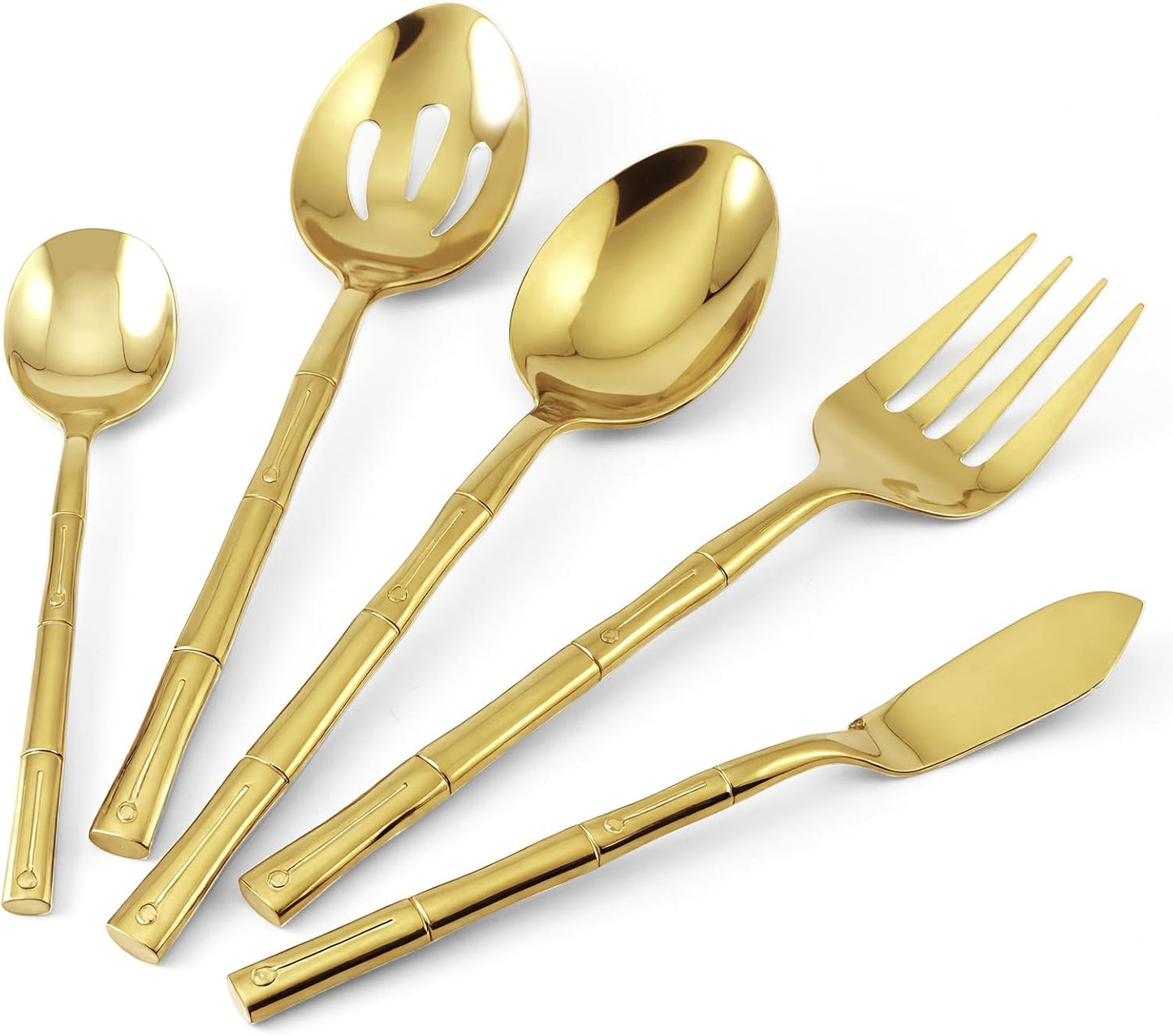 Set 45 Pzas Cubiertos Acero Inox Mango Bambú