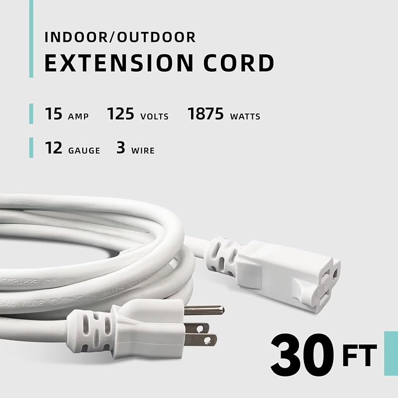Cable extensión exterior 30ft impermeable 12/3 15A